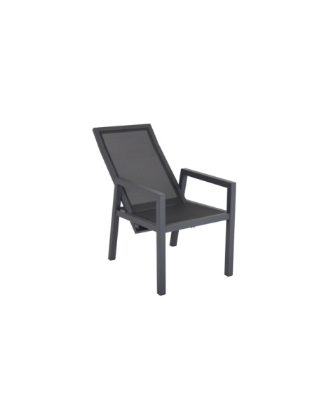 Silla Reclinable Exterior NEWFORT, Aluminio / Textilene / Gris Antracita - Brafab