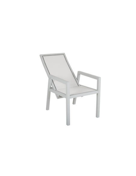 Silla Reclinable Exterior NEWFORT, Aluminio / Textilene / Gris Claro - Brafab