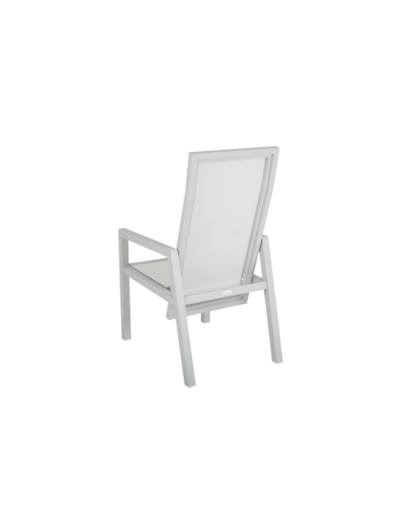 Silla Reclinable Exterior NEWFORT, Aluminio / Textilene / Gris Claro - Brafab