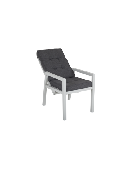 Silla Reclinable Exterior NEWFORT, Aluminio / Textilene / Gris Claro - Brafab