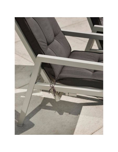 Silla Reclinable Exterior NEWFORT, Aluminio / Textilene / Gris Claro - Brafab