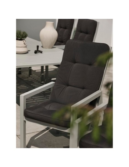 Silla Reclinable Exterior NEWFORT, Aluminio / Textilene / Gris Claro - Brafab
