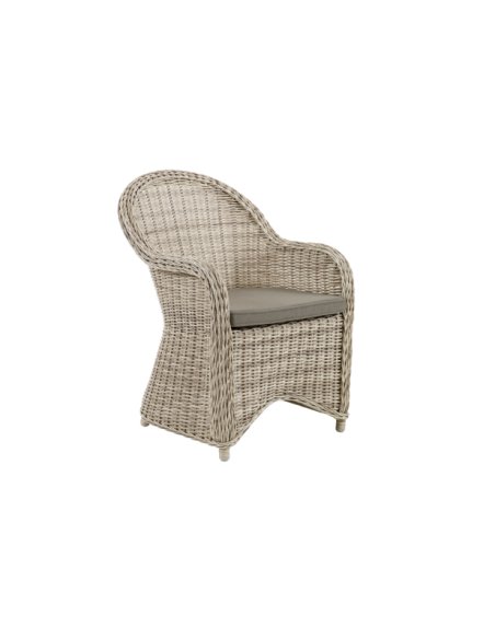 Sillón Exterior PAULINA, Ratán sintético / Olefina / Beige - Brafab