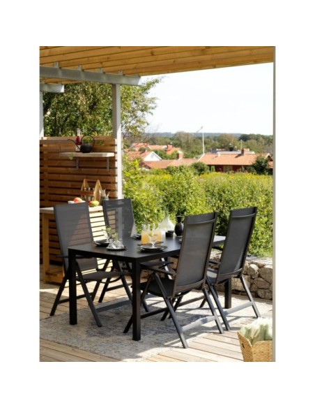 Silla Exterior Plegable RANA, Aluminio / Textilene / Negro - Brafab