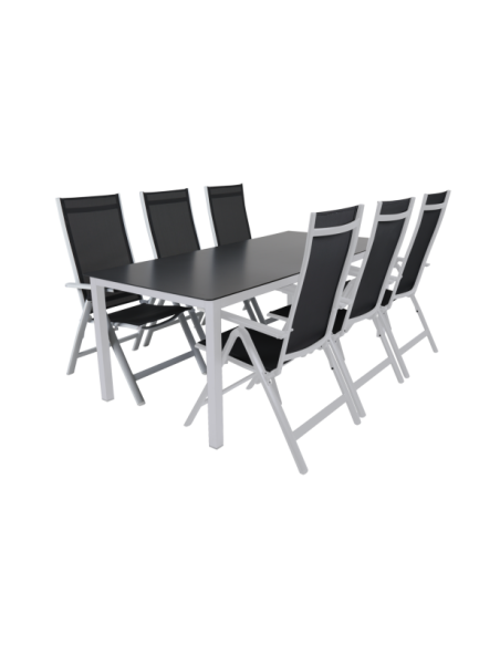 Silla Exterior Plegable RANA, Aluminio / Textilene / Blanco / Negro - Brafab