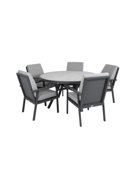 Sillón Exterior SAMVARO, Aluminio / Textilene / Gris Antracita / Gris Perla - Brafab