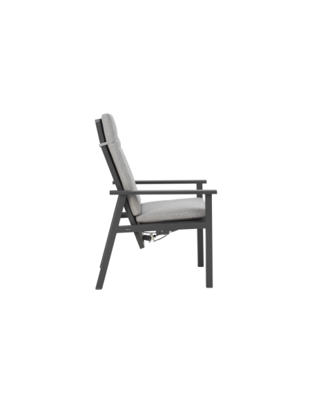 Silla Exterior Plegable SAMVARO, Aluminio / Olefina / Gris Antracita / Gris Perla - Brafab