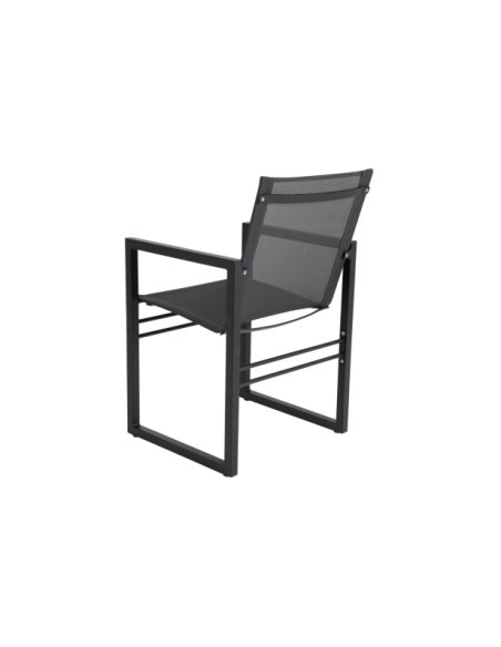 Silla de Comedor Exterior VEVI, Aluminio / Textilene / Negro - Brafab