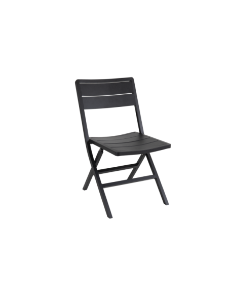 Silla de Comedor Plegable Exterior WILKIE, Aluminio Negro - Brafab