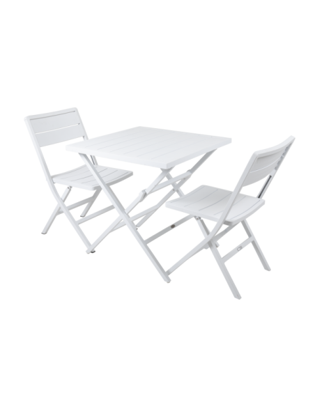 Silla de Comedor Plegable Exterior WILKIE, Aluminio Blanco - Brafab