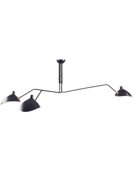 Lámpara Molle 3 Brazos Negro Inspiración, de Techo