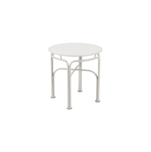 Mesa Auxiliar Exterior ARTS Ø46 cm, Acero / Blanco Suave...