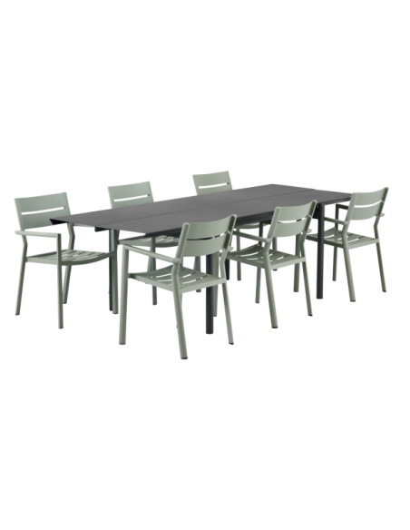 Mesa Exterior B45 250x90 cm de Comedor, Aluminio / Antracita - Brafab