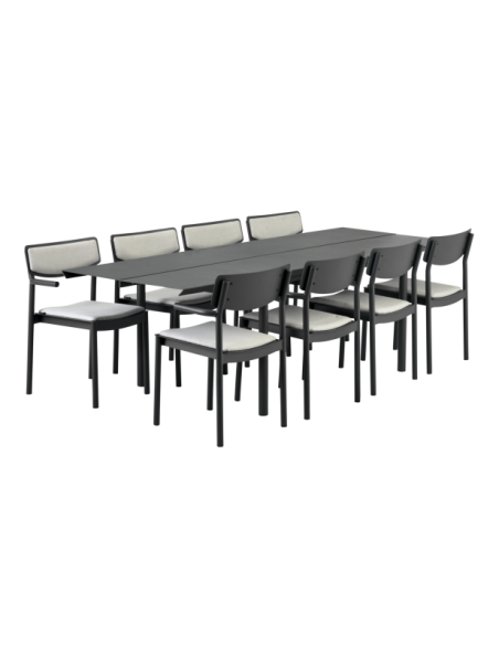 Mesa Exterior B45 250x90 cm de Comedor, Aluminio / Antracita - Brafab