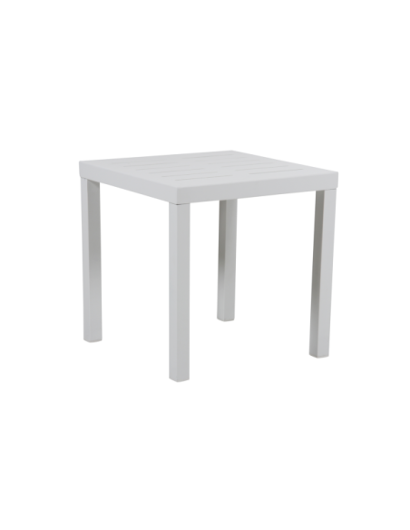 Mesa Auxiliar Exterior BELFORT 50x50 cm, Aluminio / Blanco - Brafab