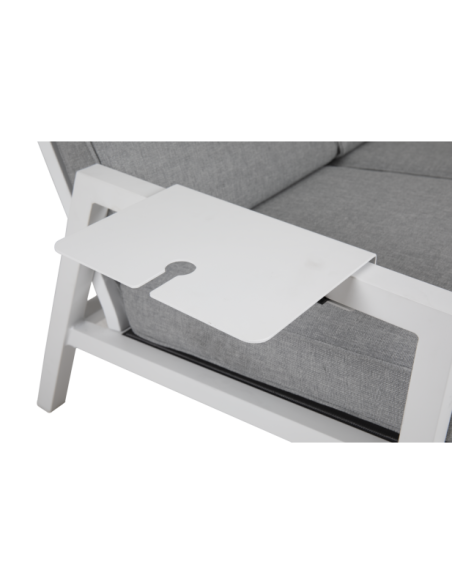 Mesa Bandeja Exterior BELFORT 30x23 cm, Aluminio / Blanco - Brafab