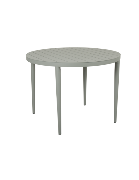 Mesa Exterior BIGBY Ø100 cm de Comedor, Aluminio / Verde Empolvado - Brafab