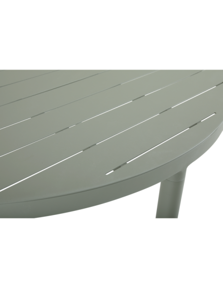 Mesa Exterior BIGBY Ø130 cm de Comedor, Aluminio / Verde Empolvado - Brafab
