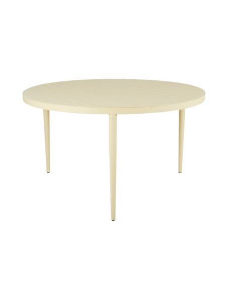 Mesa Exterior BIGBY Ø130 cm de Comedor, Aluminio / Amarillo Limón - Brafab