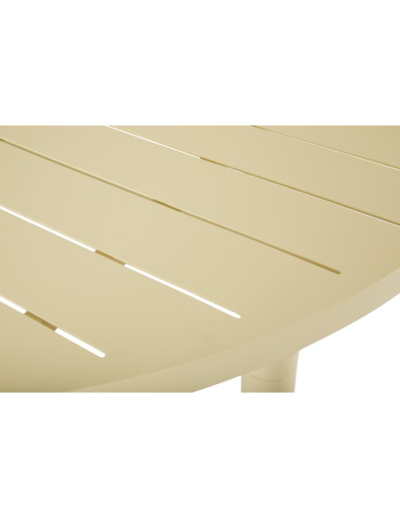 Mesa Exterior BIGBY Ø130 cm de Comedor, Aluminio / Amarillo Limón - Brafab