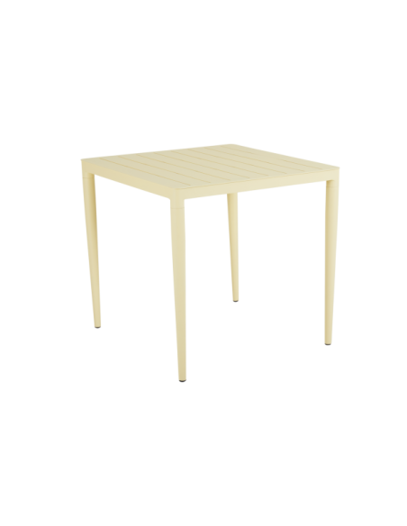 Mesa Exterior BIGBY 76x76 cm de Comedor, Aluminio / Amarillo Limón - Brafab