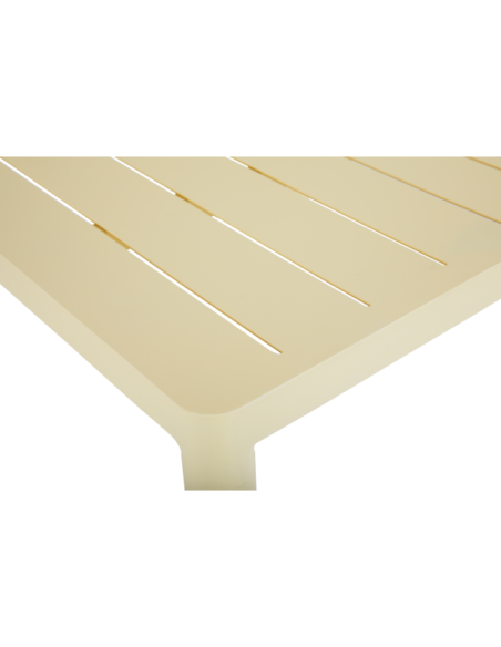 Mesa Exterior BIGBY 76x76 cm de Comedor, Aluminio / Amarillo Limón - Brafab