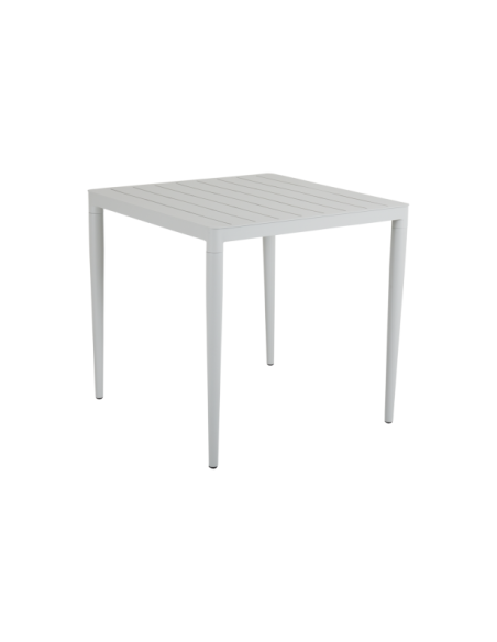 Mesa Exterior BIGBY 76x76 cm de Comedor, Aluminio / Gris Claro - Brafab