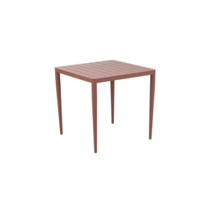 Mesa Exterior BIGBY 76x76 cm de Comedor, Aluminio / Rojo...