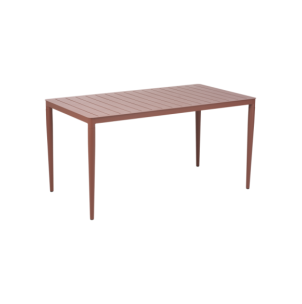 Mesa Exterior BIGBY 144x76 cm de Comedor, Aluminio / Rojo...