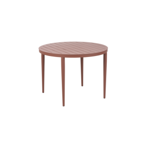 Mesa Exterior BIGBY Ø100 cm de Comedor, Aluminio / Rojo...