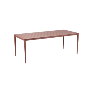 Mesa Exterior BIGBY 195x90 cm de Comedor, Aluminio / Rojo...