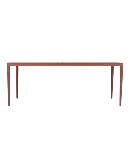 Mesa Exterior BIGBY 195x90 cm de Comedor, Aluminio / Rojo Zin - Brafab