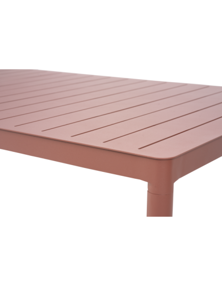 Mesa Exterior BIGBY 195x90 cm de Comedor, Aluminio / Rojo Zin - Brafab