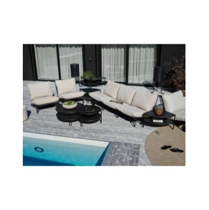 Mesa de Centro Exterior BLIXT Ø85 cm, Aluminio / Negro -... 2