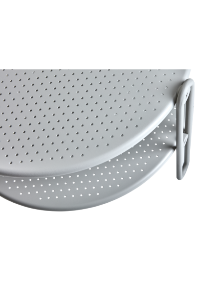 Mesa de Centro Exterior BLIXT Ø65 cm, Aluminio / Gris Claro - Brafab