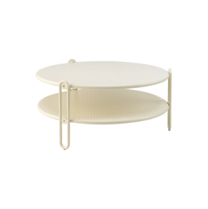 Mesa de Centro Exterior BLIXT Ø85 cm, Aluminio / Blanco...