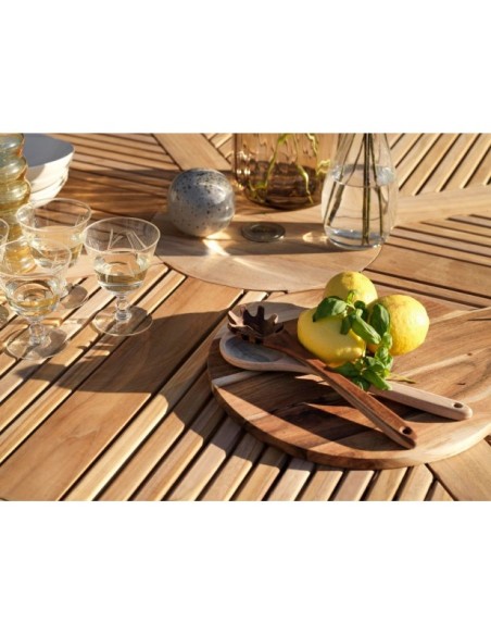 Mesa Exterior CIRCUS Ø150 cm de Comedor, Madera de Teca / Natural - Brafab