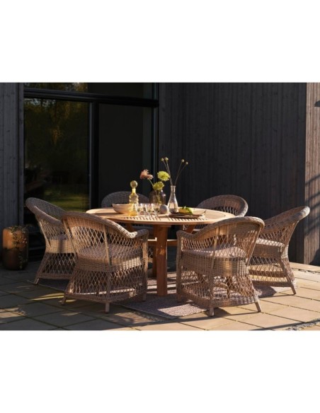 Mesa Exterior CIRCUS Ø150 cm de Comedor, Madera de Teca / Natural - Brafab