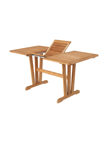 Mesa Extensible Exterior CORNELIA 110/150x80 cm de Comedor, Madera de Teca Natural - Brafab