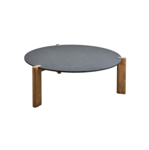 Mesa de Centro Exterior DOMINO Ø90 cm, Madera de Teca,...