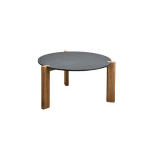 Mesa de Centro Exterior DOMINO Ø70 cm, Laminado, Madera...