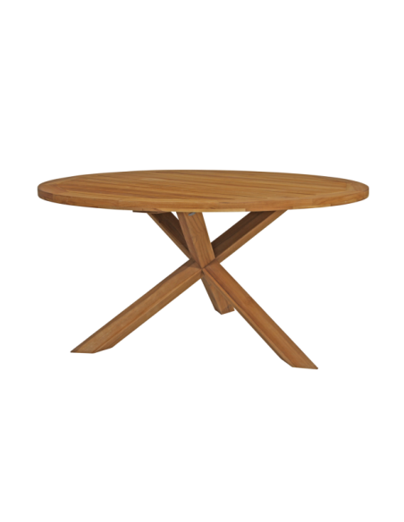Mesa Exterior EIOS Ø150 cm de Comedor, Madera de Teca / Natural - Brafab
