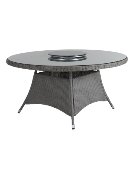 Bandeja Exterior ELARA Ø50 cm, Aluminio, Cristal / Gris - Brafab