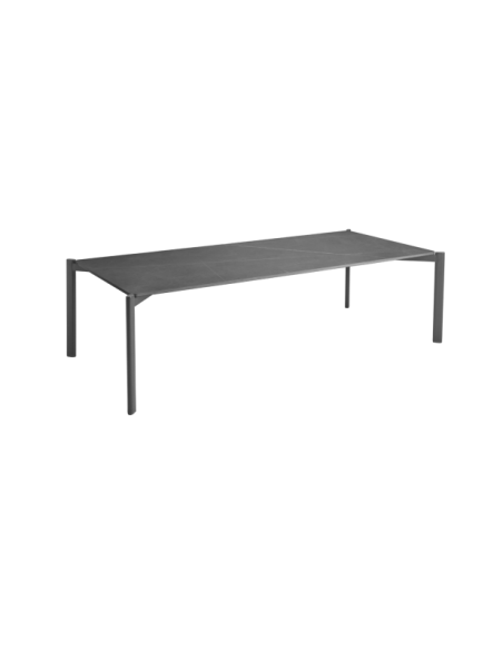 Mesa de Centro Exterior HALLAVARA 146x66 cm, Acero Inox, Piedra compuesta / Antracita - Brafab
