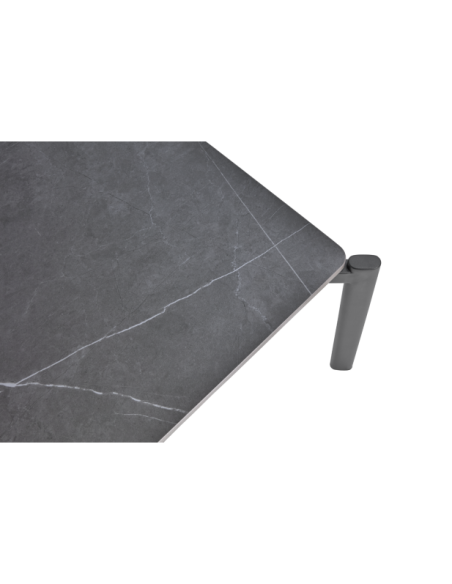 Mesa de Centro Exterior HALLAVARA 146x66 cm, Acero Inox, Piedra compuesta / Antracita - Brafab