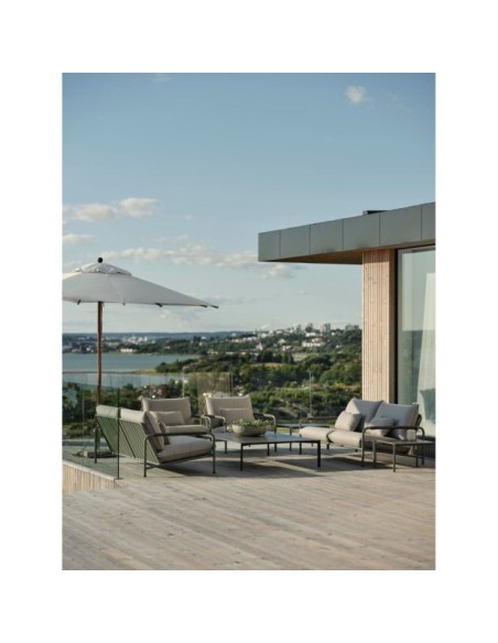 Mesa de Centro Exterior HALLAVARA 56x66 cm, Acero Inox, Piedra compuesta / Verde Empolvado / Gris - Brafab