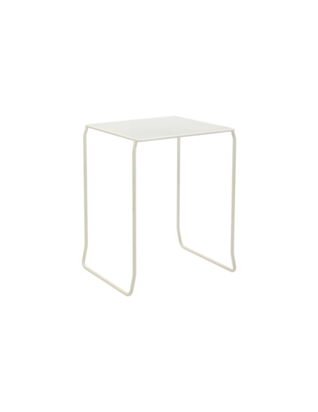 Mesa Bistró Exterior HARU 54x54 cm, Acero / Blanco Perla - Brafab
