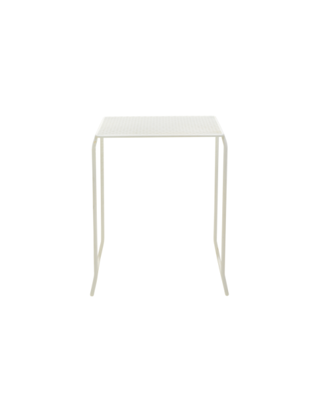 Mesa Bistró Exterior HARU 54x54 cm, Acero / Blanco Perla - Brafab