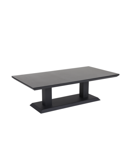 Mesa de Centro Exterior HEIS (altura ajustable), Aluminio, Cristal / Negro - Brafab