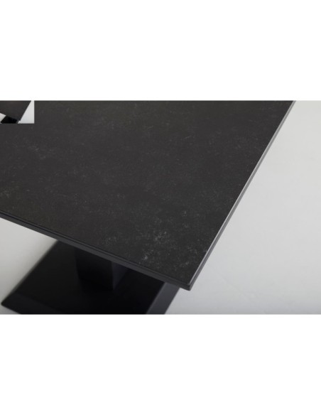 Mesa de Centro Exterior HEIS (altura ajustable), Aluminio, Cristal / Negro - Brafab